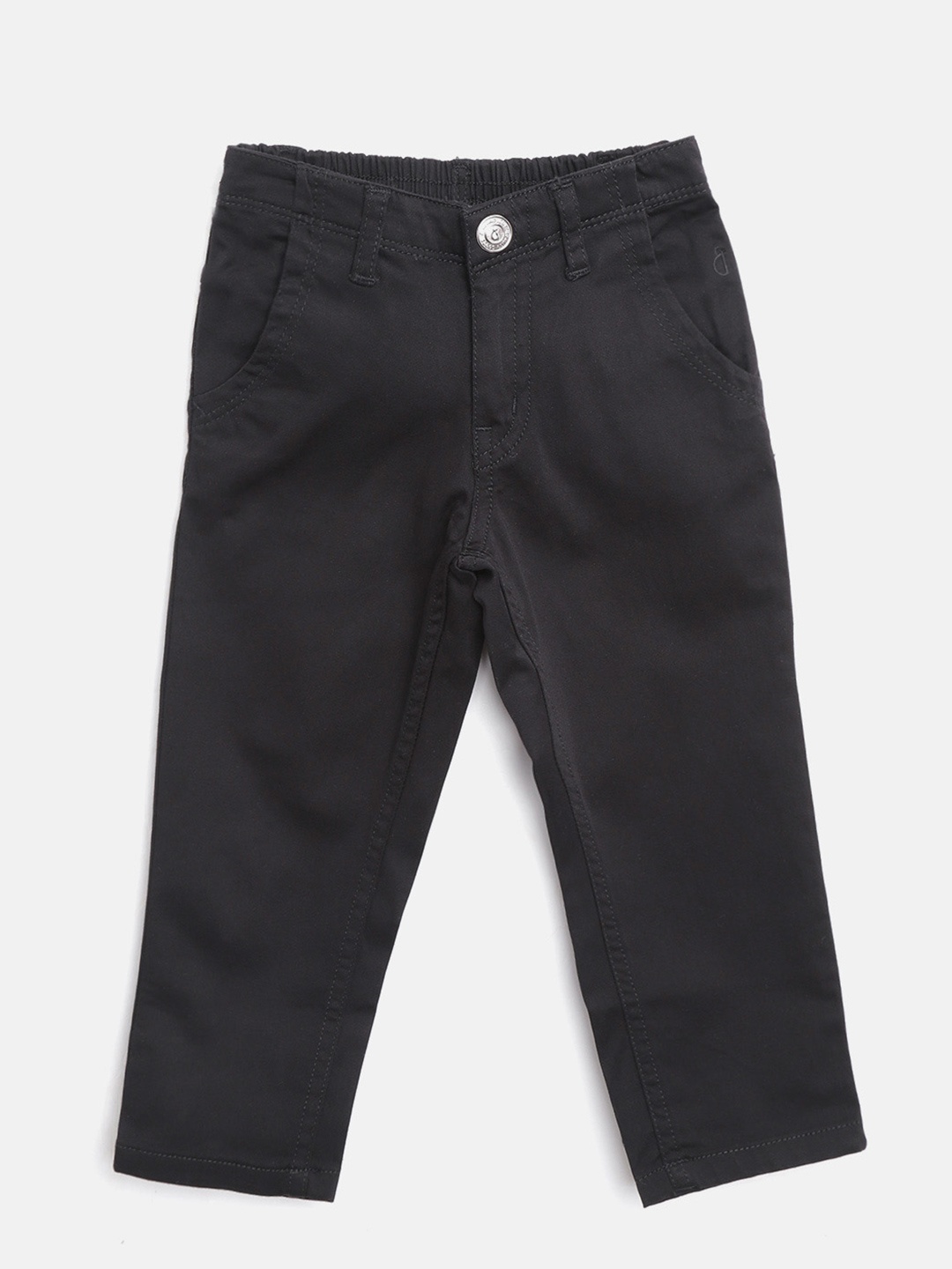 

Gini and Jony Boys Black Solid Regular Trousers