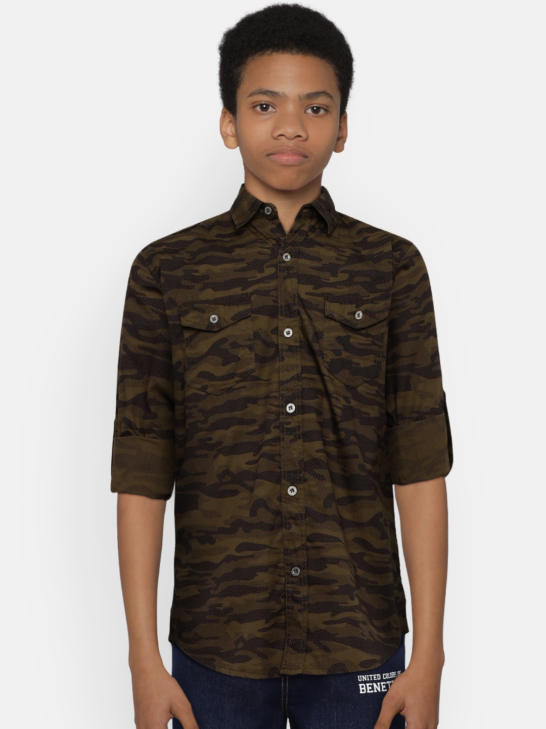 

Gini and Jony Boys Brown & Black Printed Casual Shirt