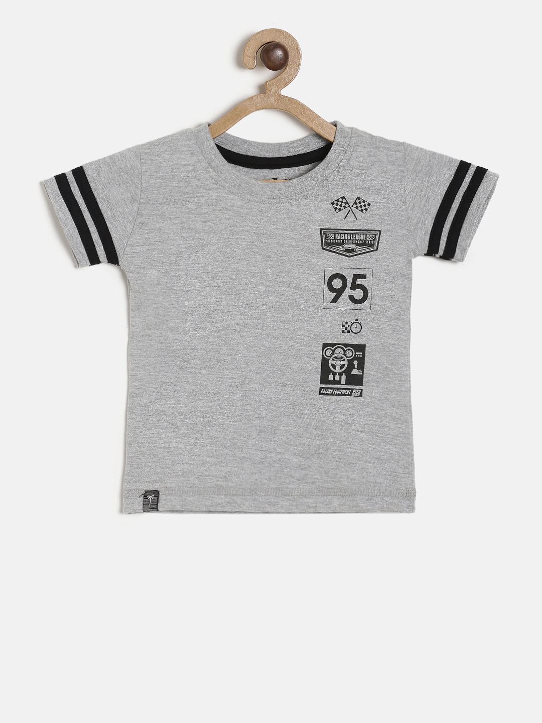 

Palm Tree Boys Grey Printed Round Neck T-shirt