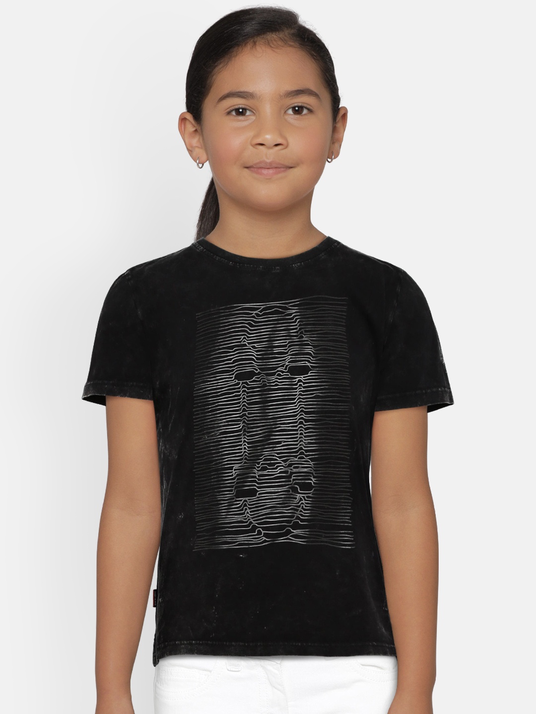 

Gini and Jony Boys Black Printed Round Neck T-shirt