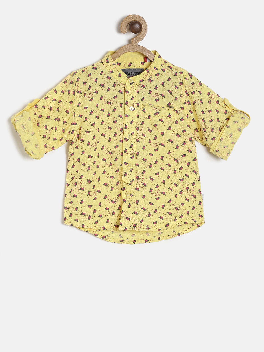 

Gini and Jony Boys Yellow Regular Fit Printed Casual Shirt