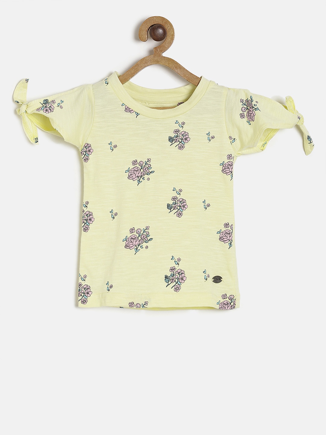 

Palm Tree Girls Yellow Printed Top