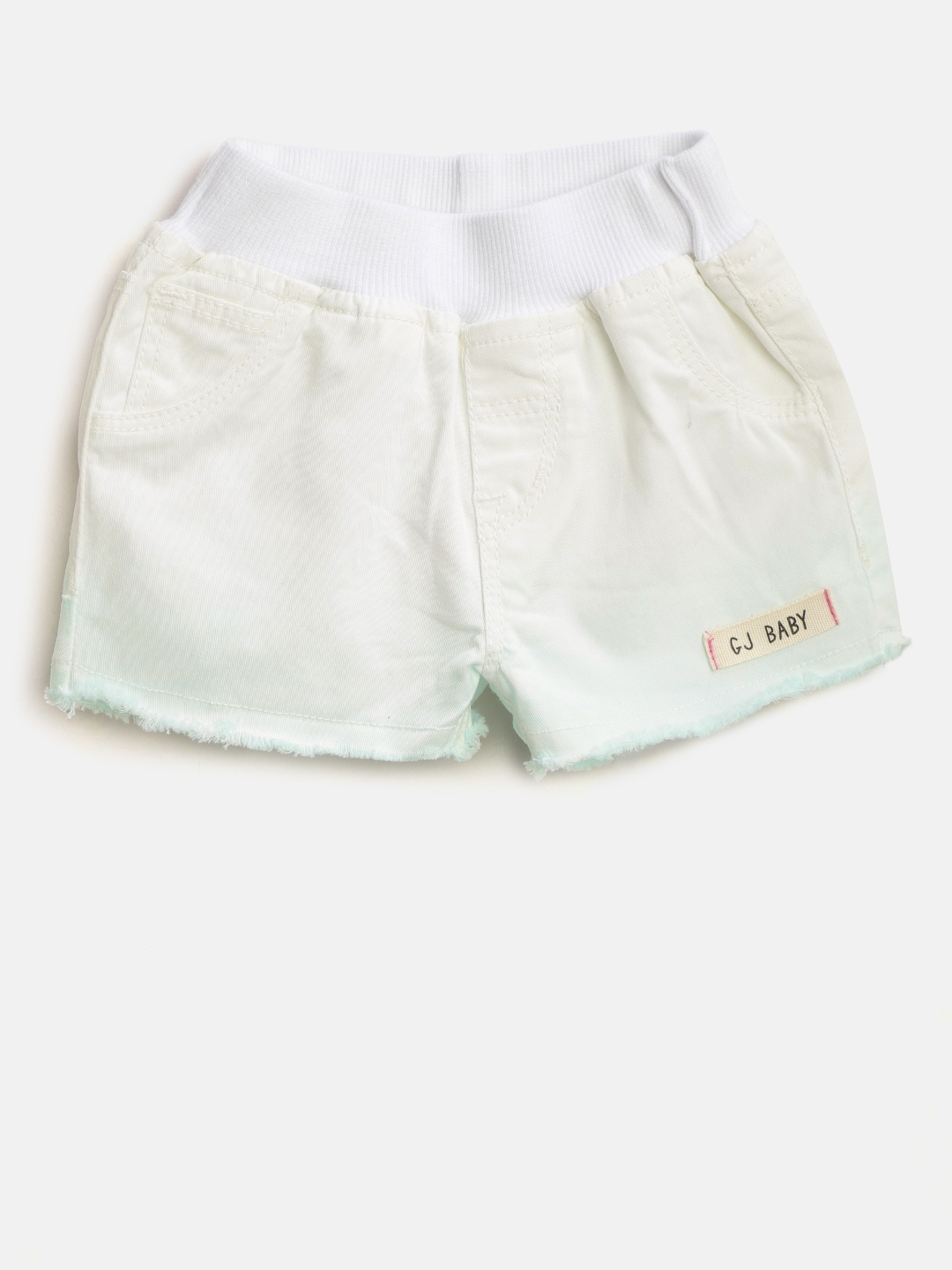 

Gini and Jony Girls Off-White & Green Ombre Dyed Regular Fit Shorts