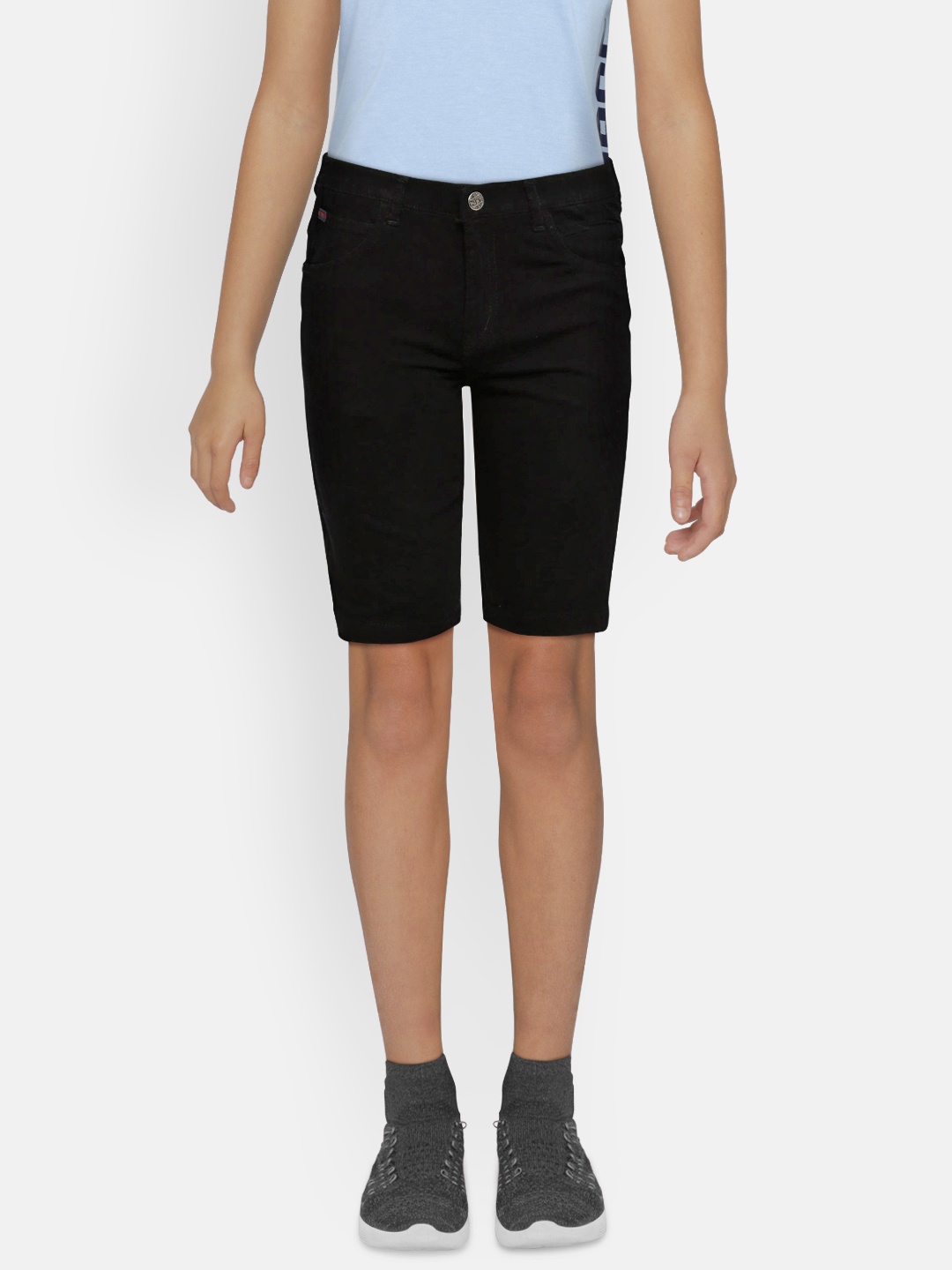 

Palm Tree Boys Black Solid Regular Fit Shorts