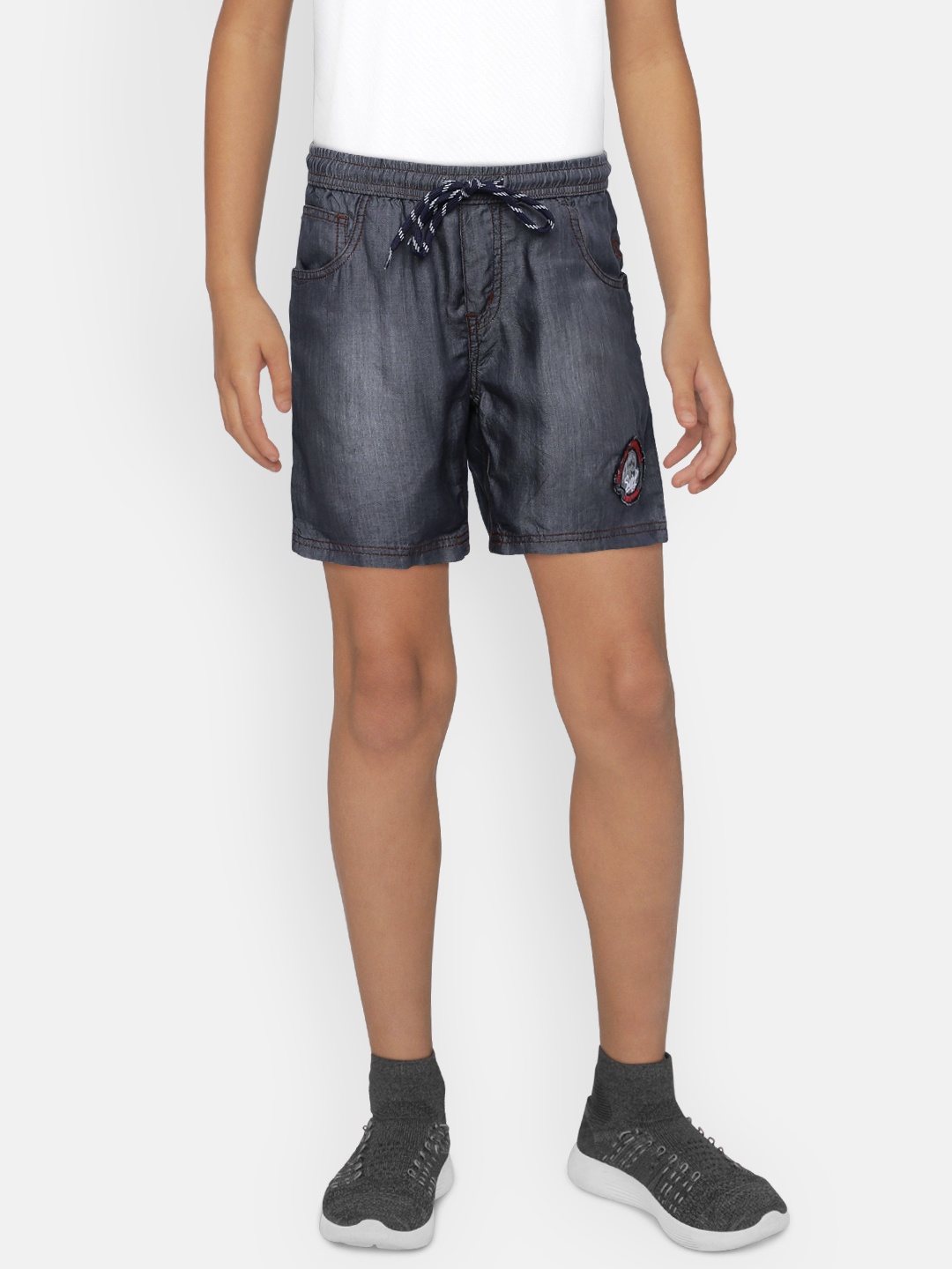 

Gini and Jony Boys Grey Solid Regular Fit Denim Shorts