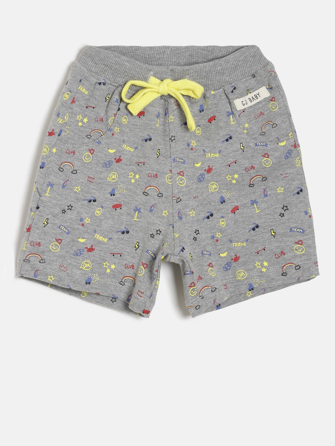 

Gini and Jony Boys Grey Printed Regular Fit Regular Shorts
