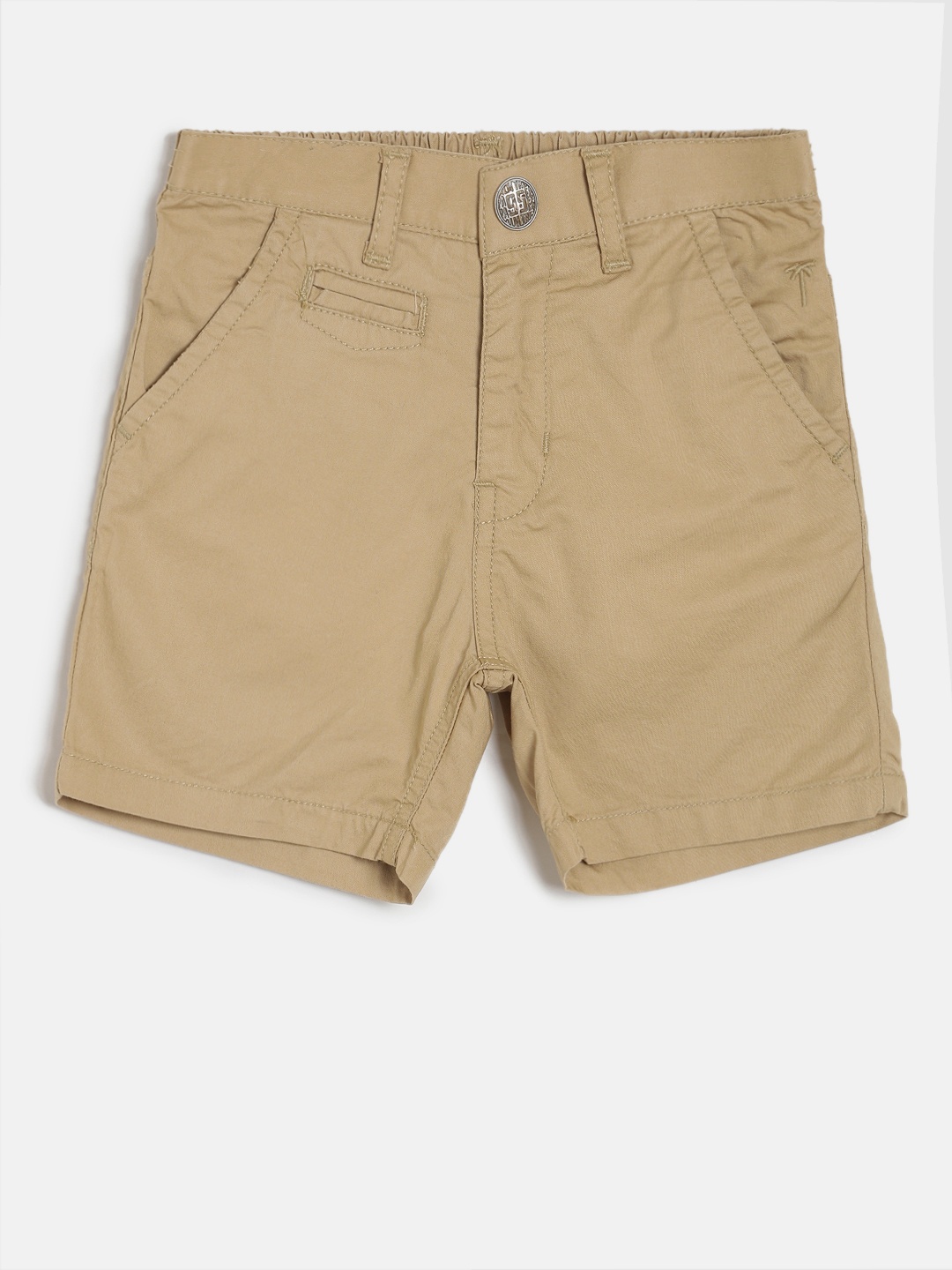 

Palm Tree Boys Beige Solid Regular Fit Regular Shorts