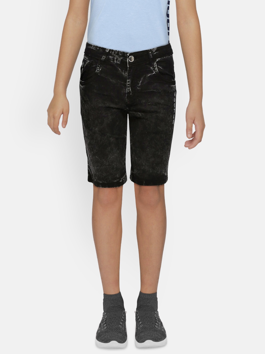 

Gini and Jony Boys Black Washed Regular Fit Denim Shorts