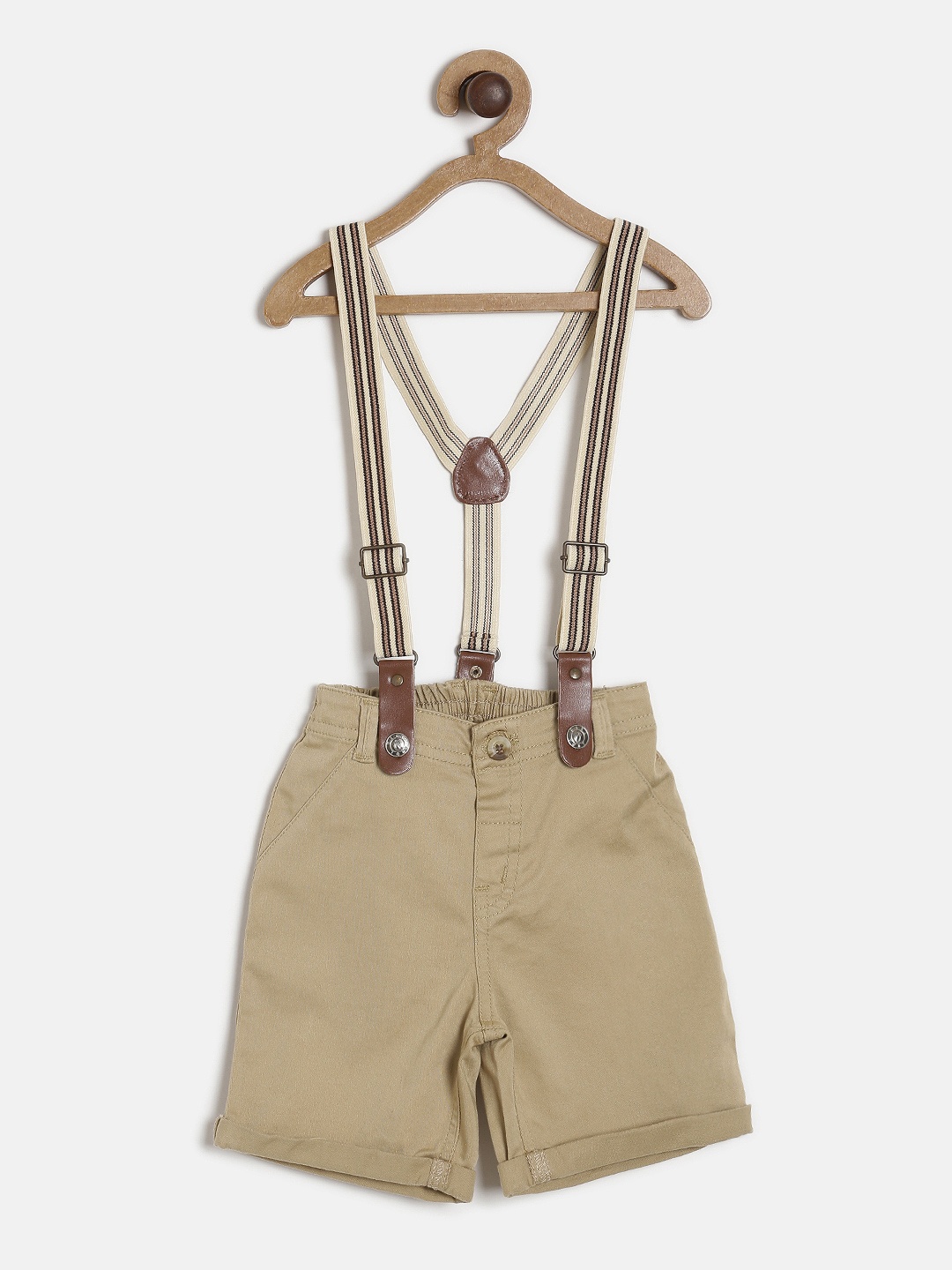 

Gini and Jony Boys Beige Solid Regular Fit Regular Shorts