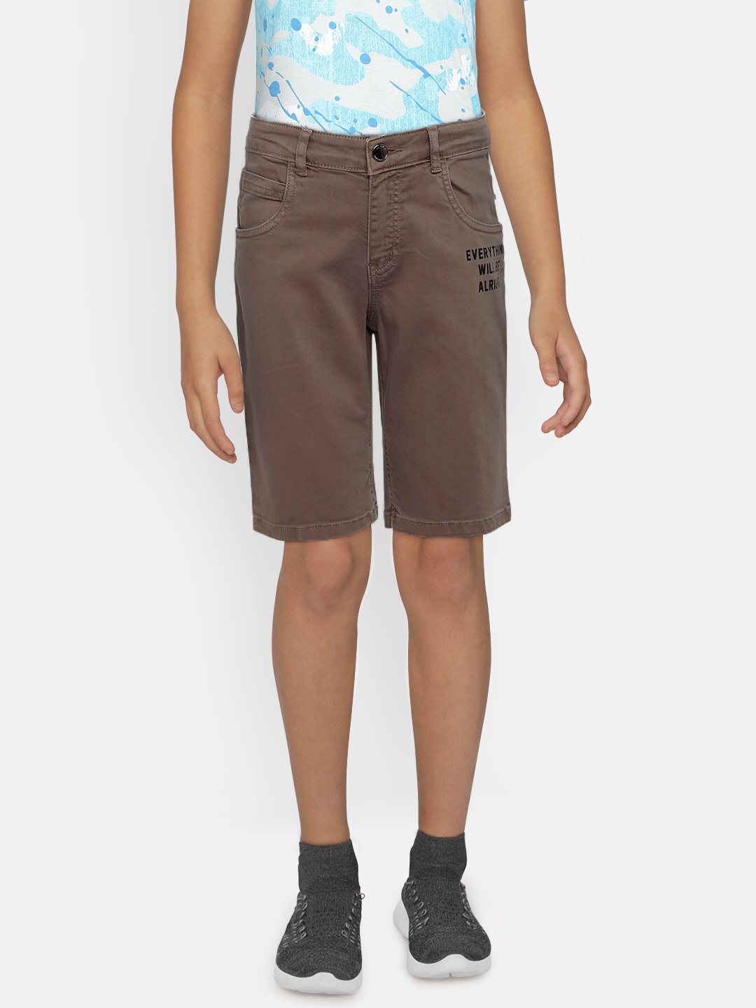 

Gini and Jony Boys Brown Solid Regular Fit Shorts
