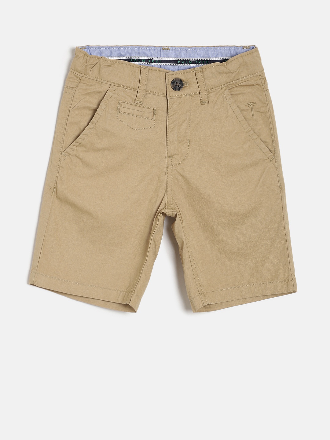 

Palm Tree Boys Brown Solid Regular Fit Chino Shorts