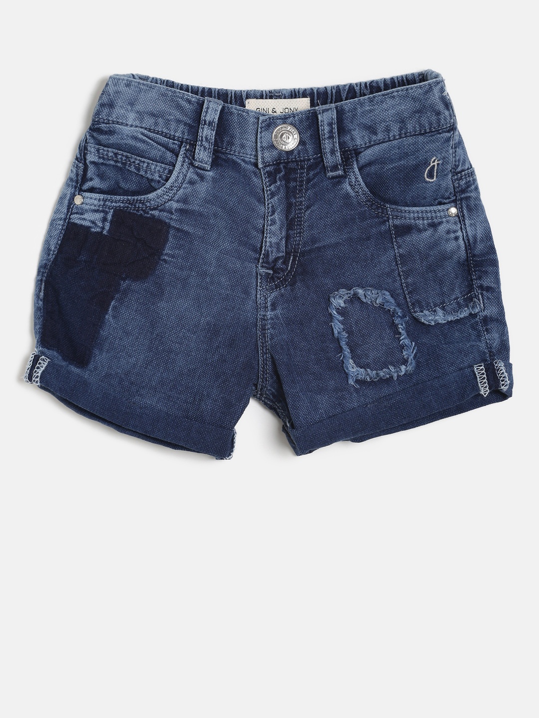 

Gini and Jony Girls Navy Blue Washed Denim Shorts