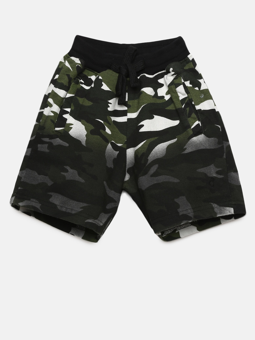 

Gini and Jony Boys Green and Black Printed Regular Fit Shorts