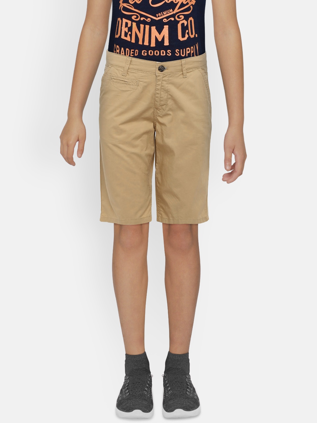 

Palm Tree Boys Khaki Solid Regular Fit Shorts