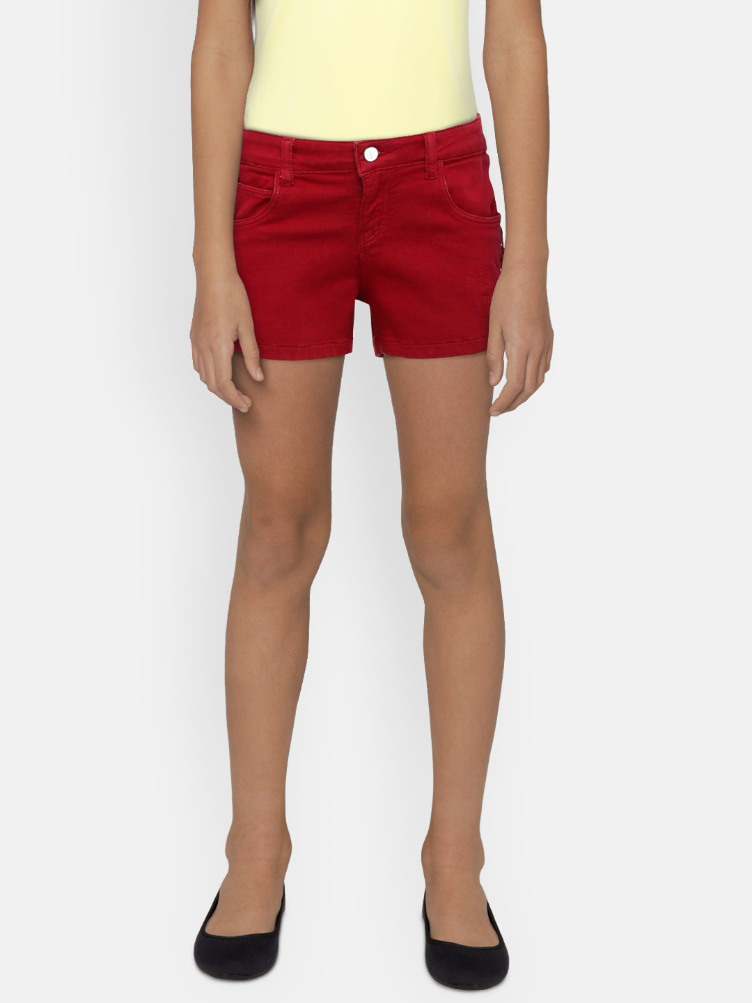 

Gini and Jony Girls Red Solid Regular Fit Regular Shorts