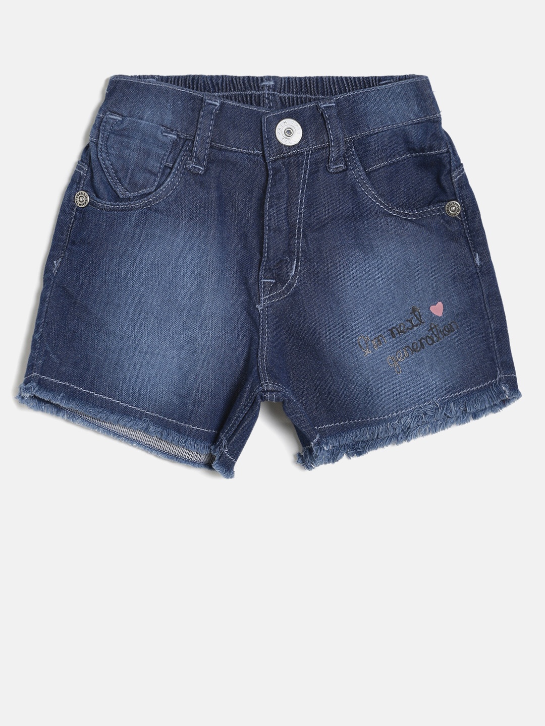 

Palm Tree Girls Blue Washed Regular Fit Denim Shorts