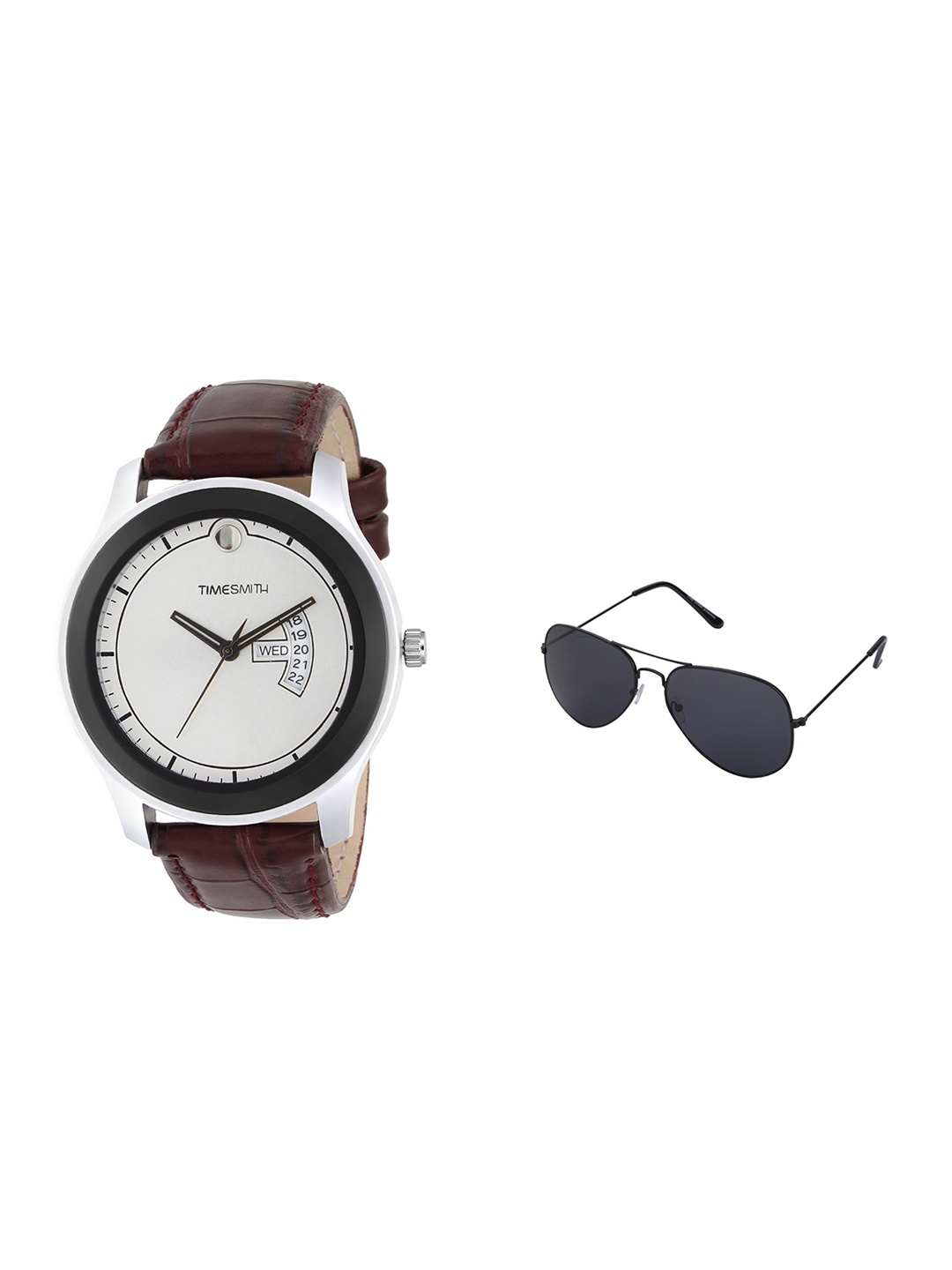 

TIMESMITH Men White Analogue Watch with Free Sunglasses TSC-002-WMG-002