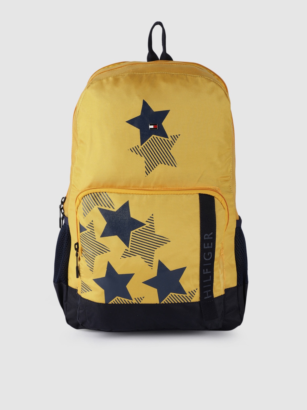 

Tommy Hilfiger Unisex Yellow & Navy Blue Graphic Backpack