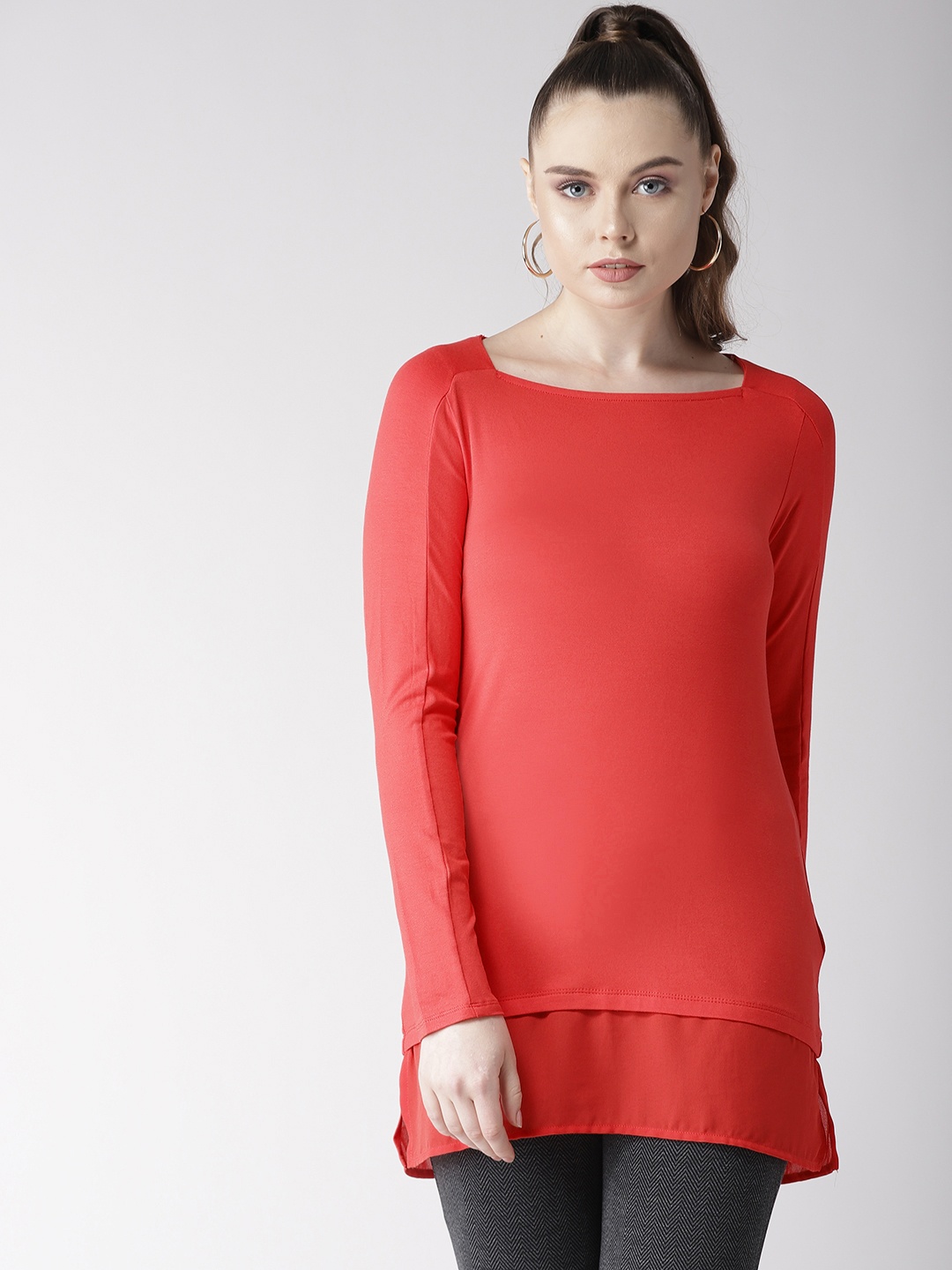 

Marks & Spencer Women Red Solid Layered Top