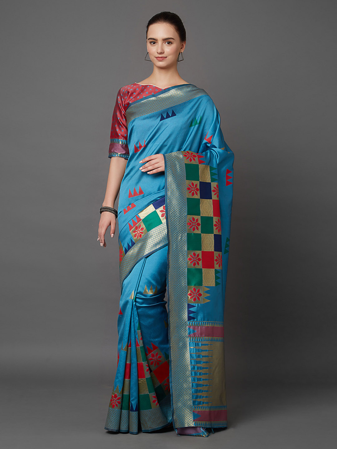 

Mitera Blue Woven Design Banarasi Saree