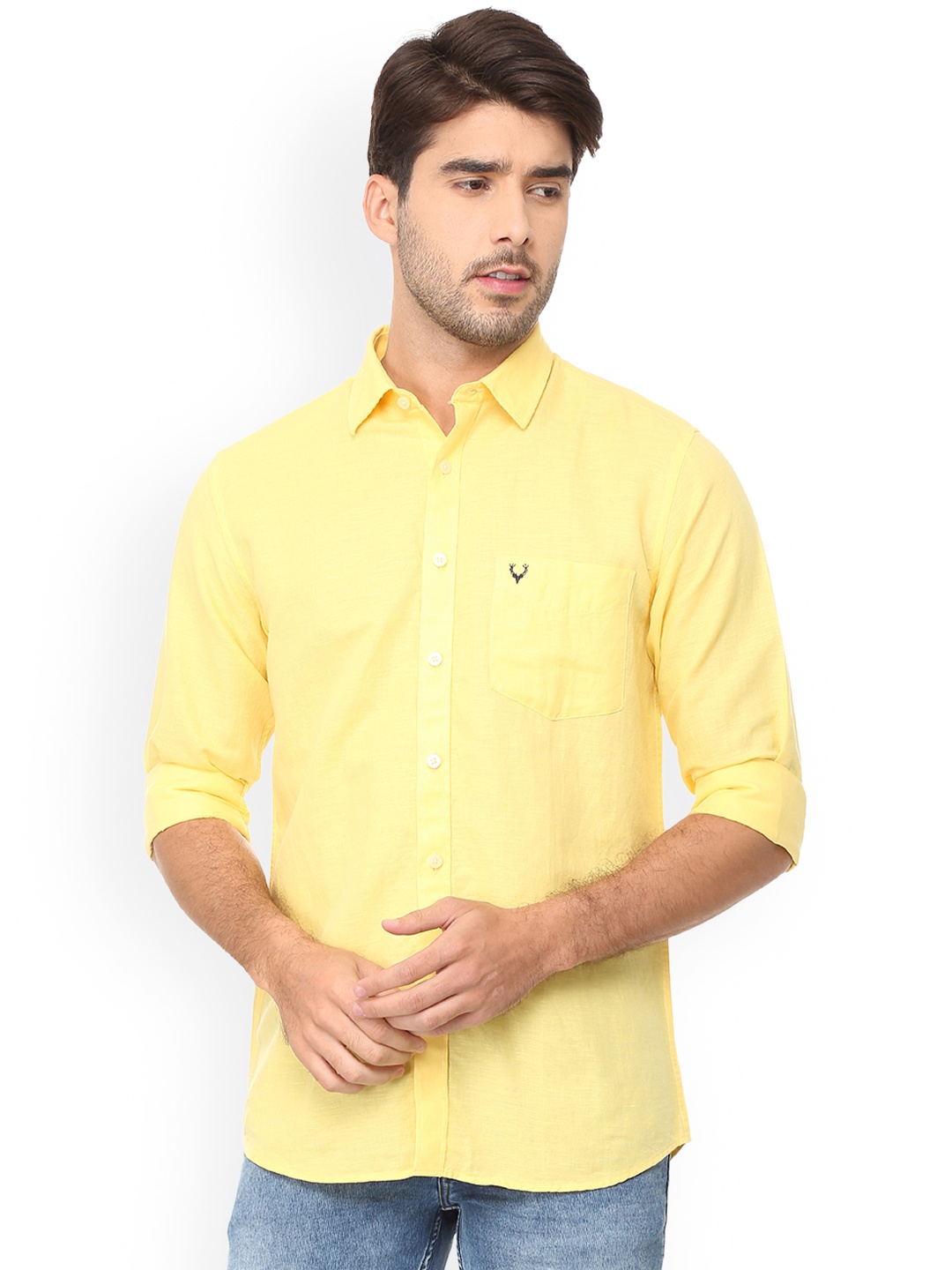 

Allen Solly Men Yellow Regular Fit Solid Casual Shirt