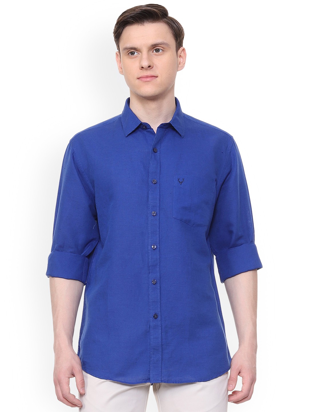 

Allen Solly Men Blue Slim Fit Solid Casual Shirt