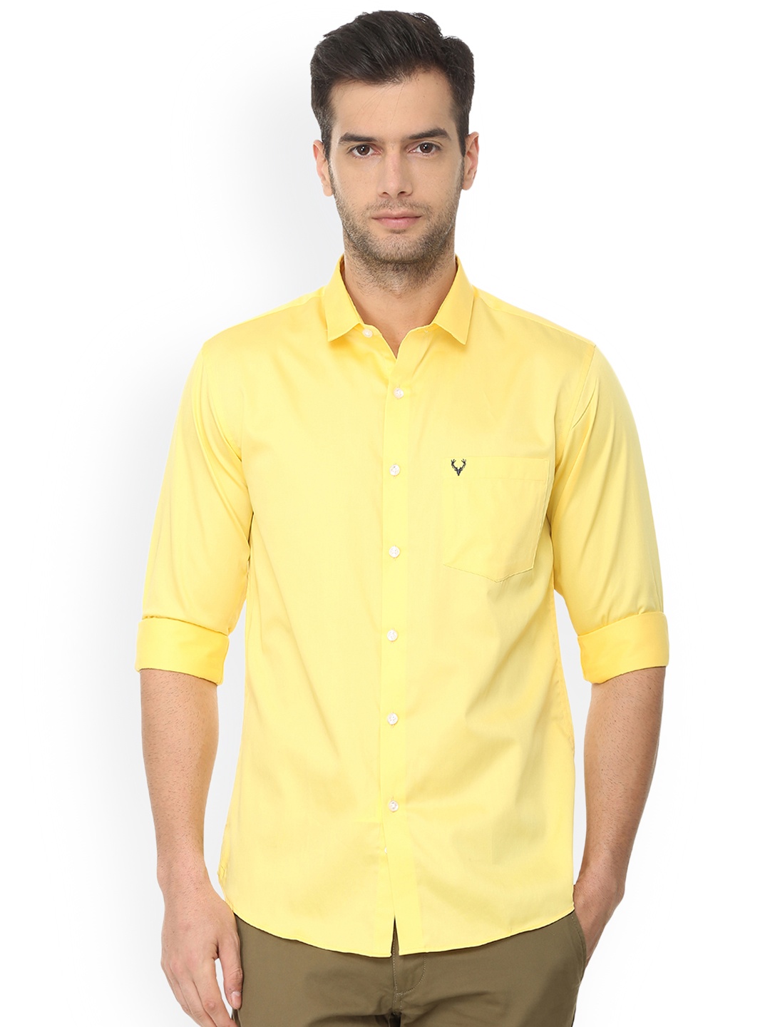 

Allen Solly Men Yellow Regular Fit Solid Casual Shirt