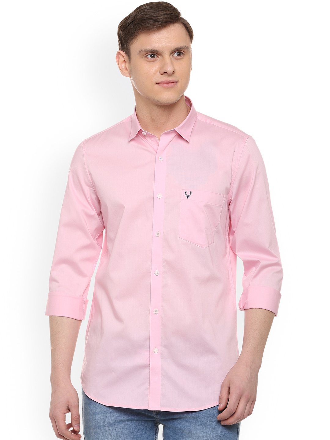 

Allen Solly Men Pink Slim Fit Solid Casual Shirt