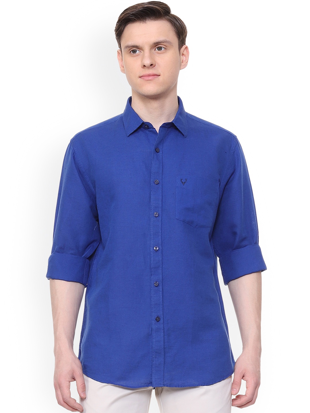 

Allen Solly Men Blue Slim Fit Solid Casual Shirt
