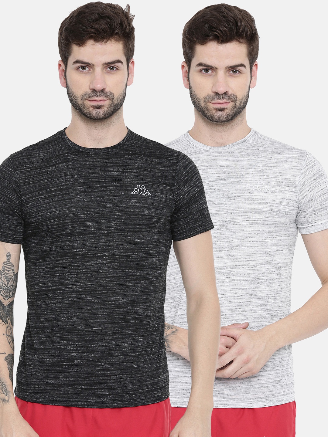 

Kappa Men Pack of 2 Regular Fit Round Neck T-shirts, Black