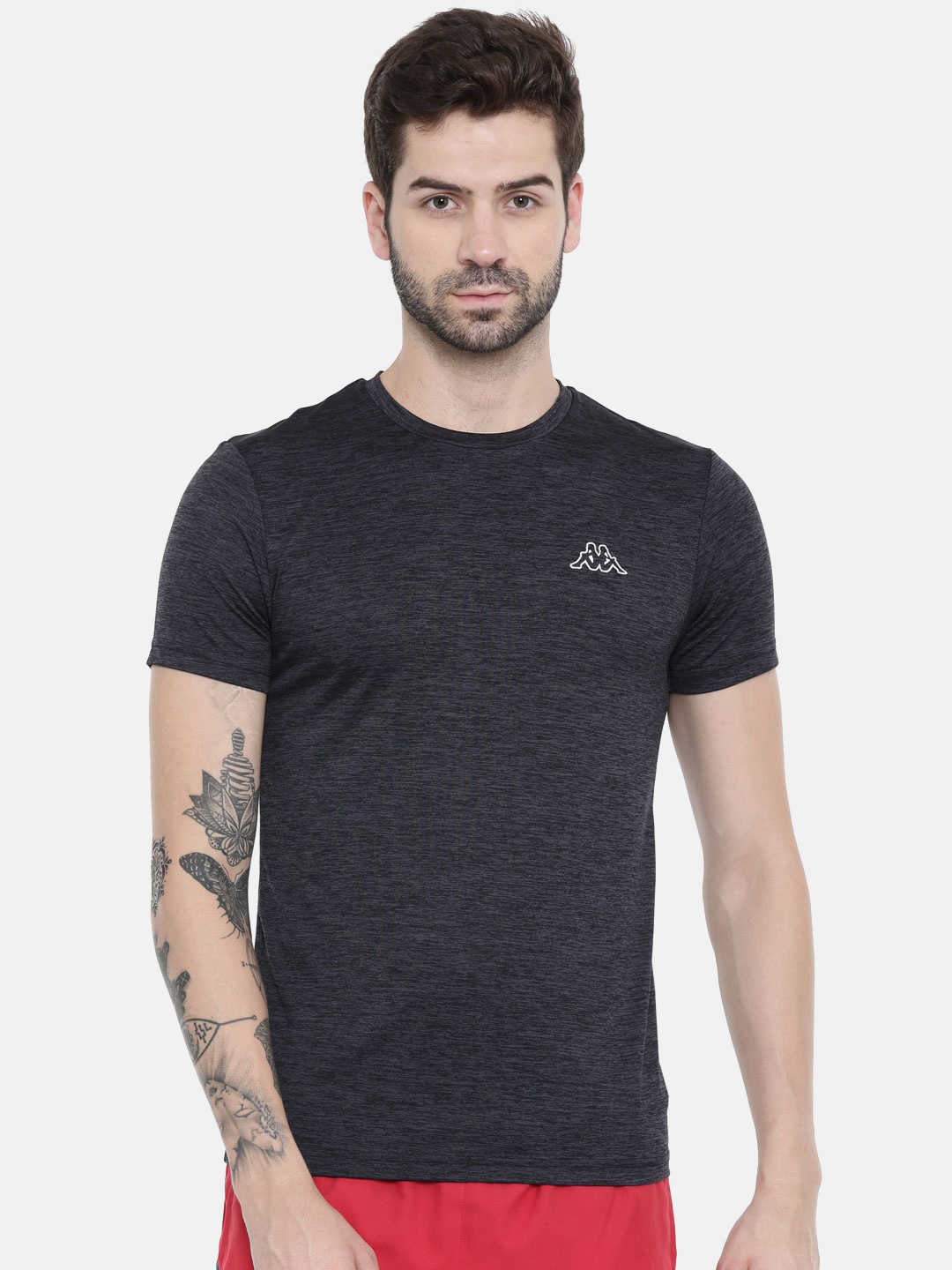 

Kappa Men Black Solid Round Neck Quick Dry T-shirt