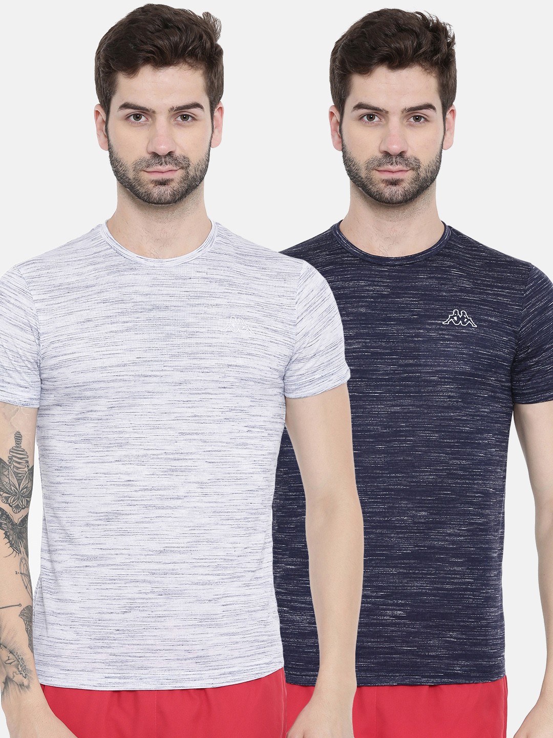 

Kappa Men Pack of 2 Regular Fit Round Neck T-shirts, Navy blue