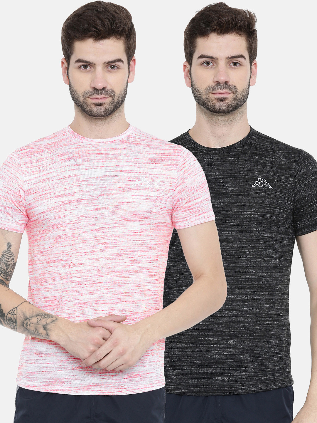 

Kappa Men Pack of 2 Regular Fit Round Neck T-shirts, Black