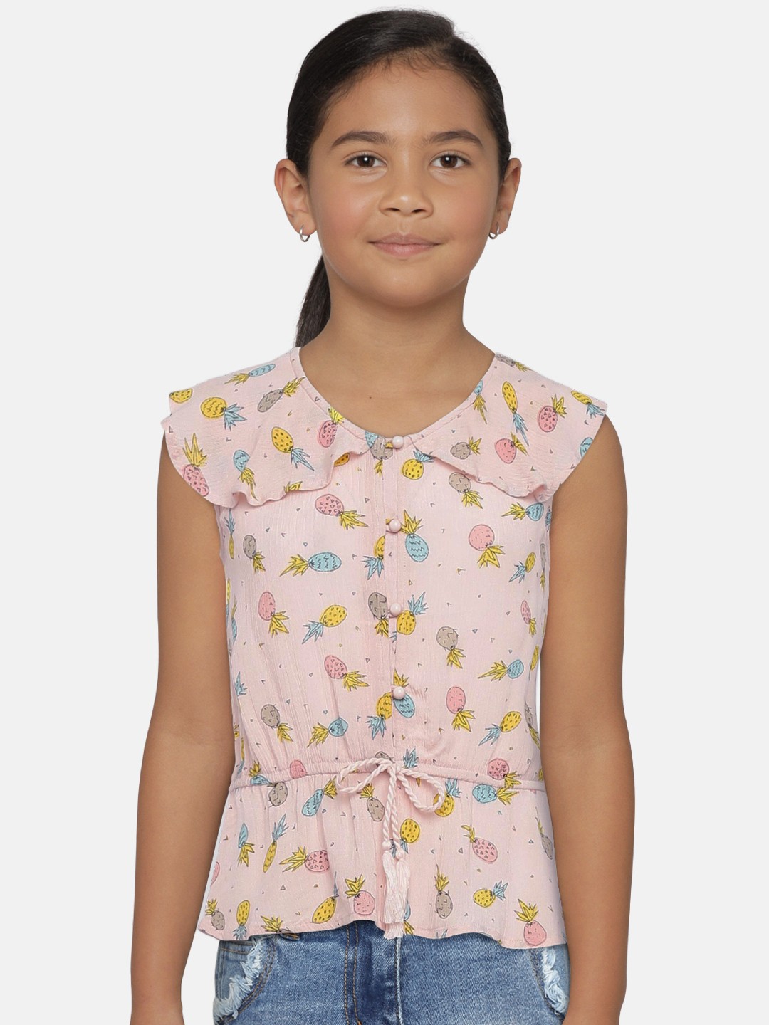 

Gini and Jony Girls Pink Printed Top