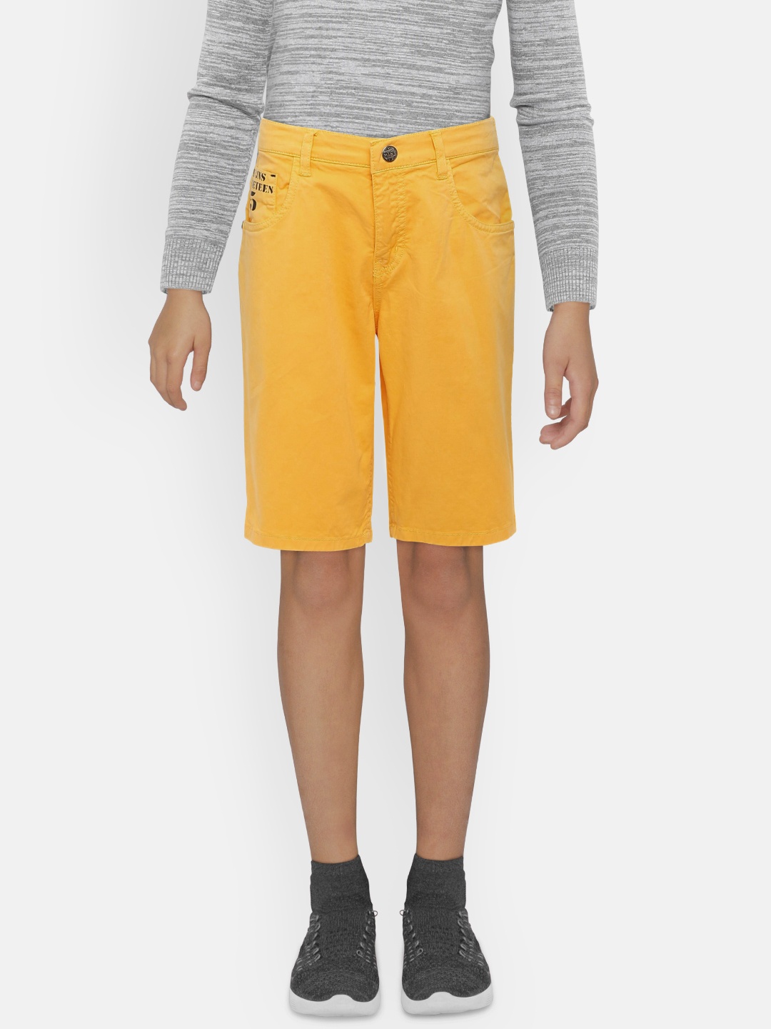 

Palm Tree Boys Yellow Solid Regular Fit Shorts