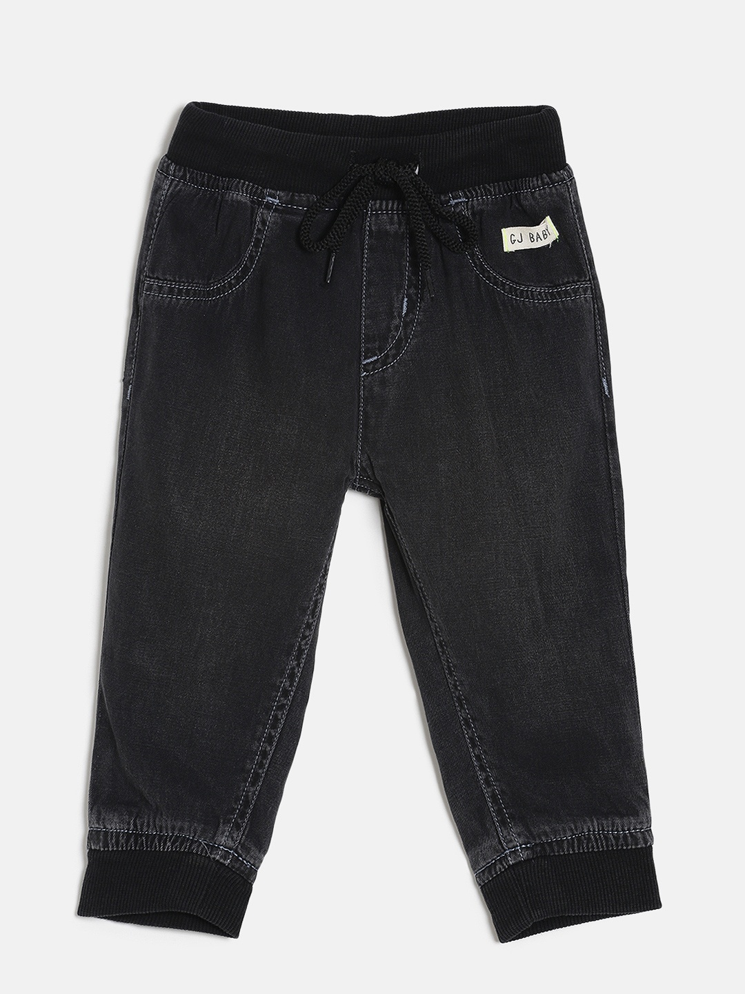 

Gini and Jony Boys Black Solid Joggers