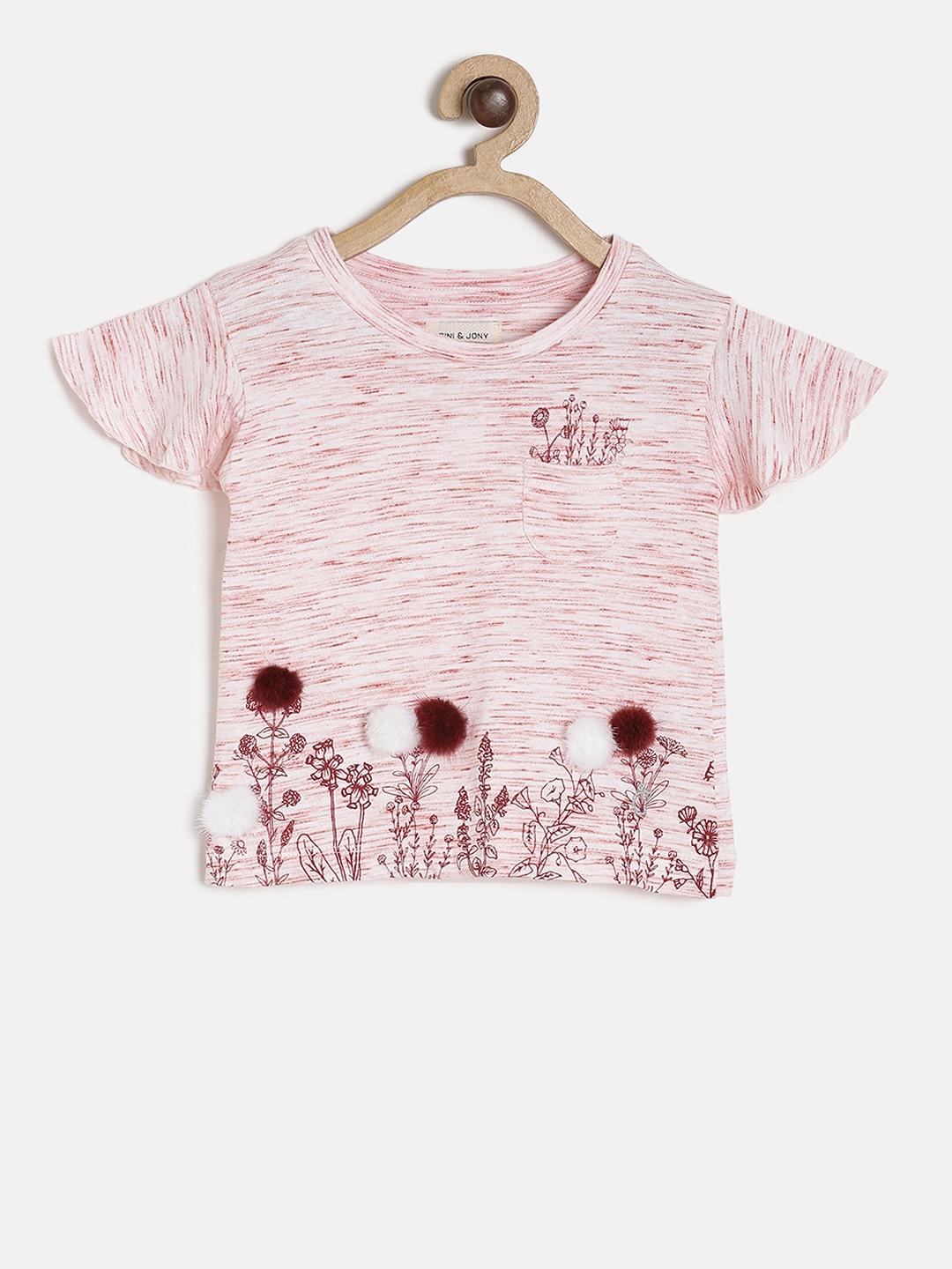 

Gini and Jony Girls Pink Printed Top