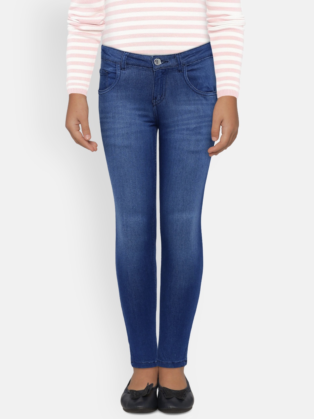 

Gini and Jony Girls Blue Regular Fit Mid-Rise Clean Look Jeans