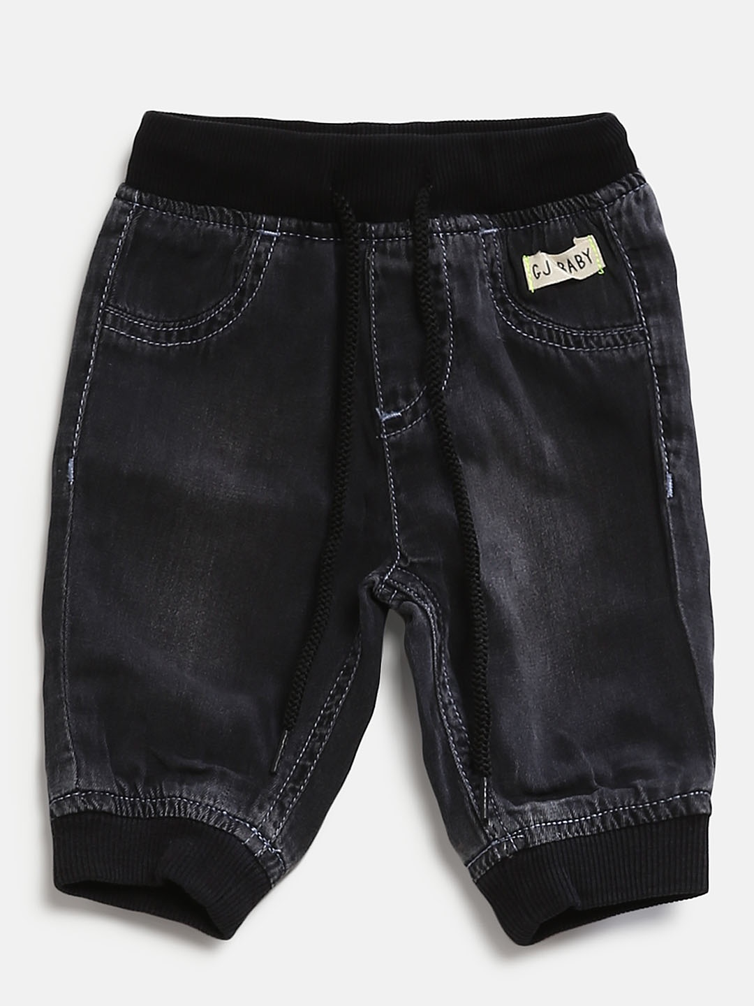 

Gini and Jony Boys Charcoal Grey Washed Regular Fit Chambray Joggers