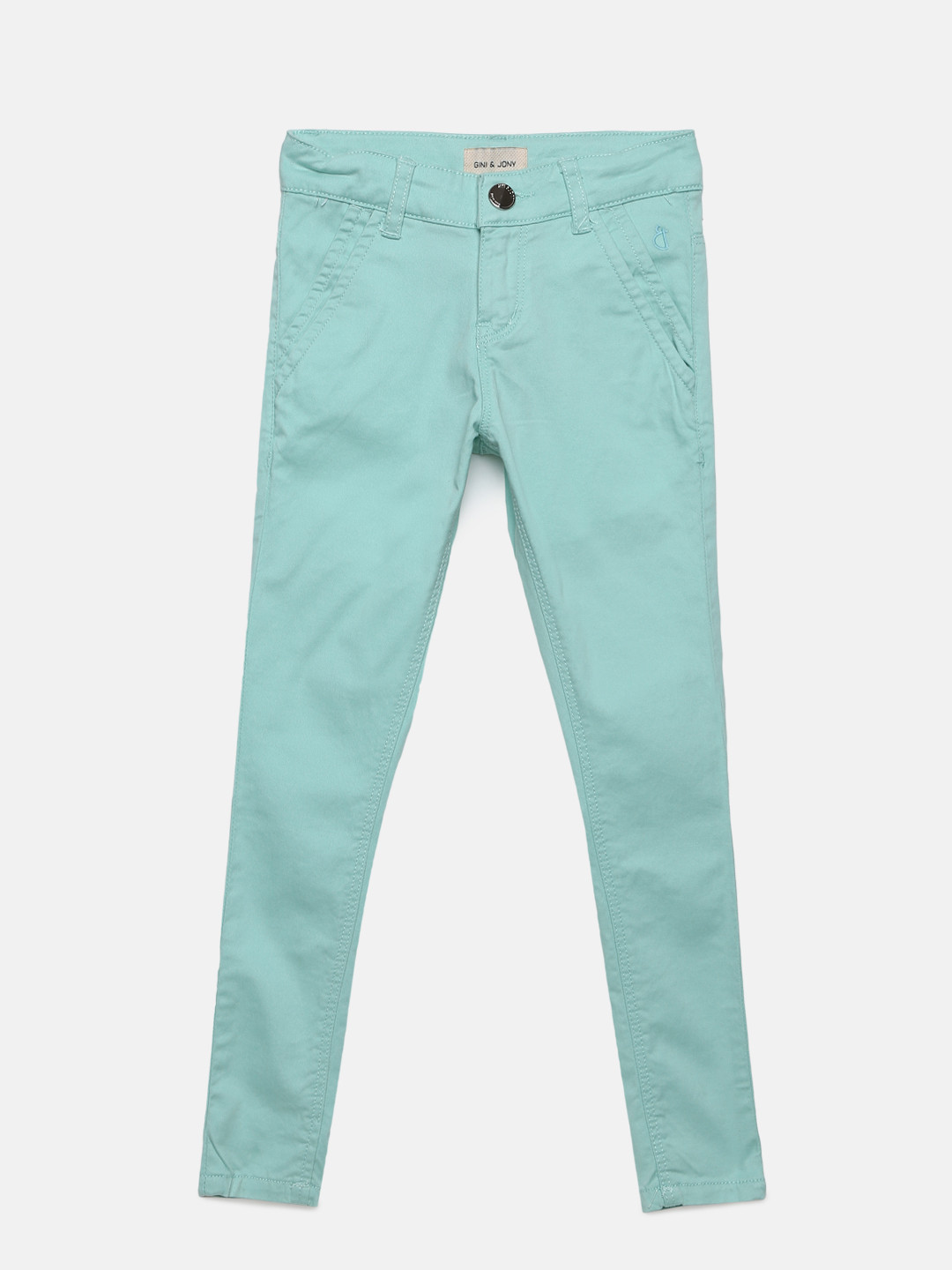 

Gini and Jony Girls Blue Regular Fit Solid Trousers