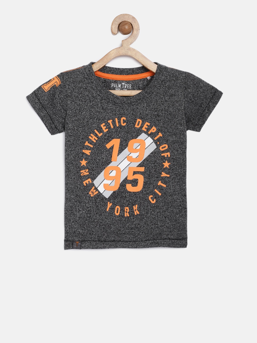 

Palm Tree Boys Charcoal Printed Round Neck T-shirt
