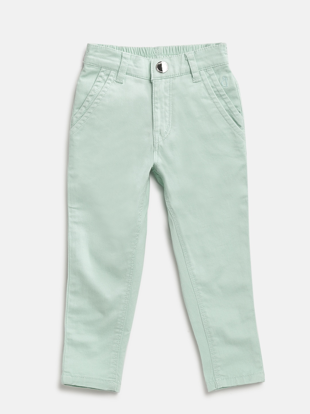 

Gini and Jony Girls Mint Green Solid Trousers