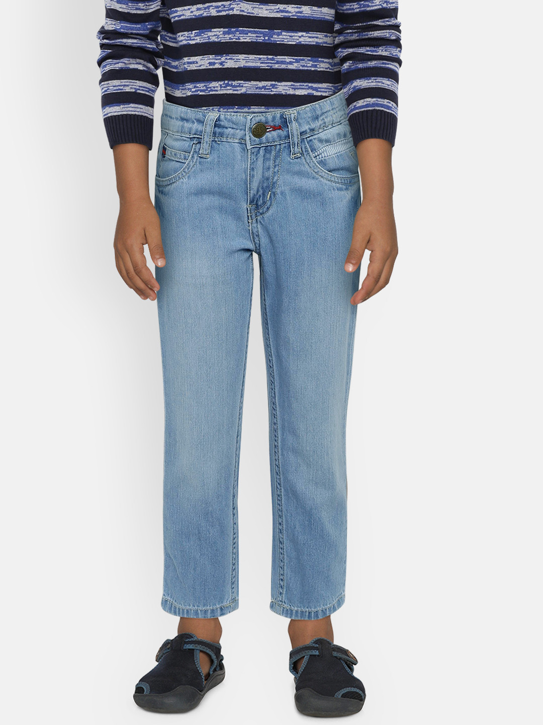 

Palm Tree Boys Blue Slim Fit Mid-Rise Clean Look Jeans