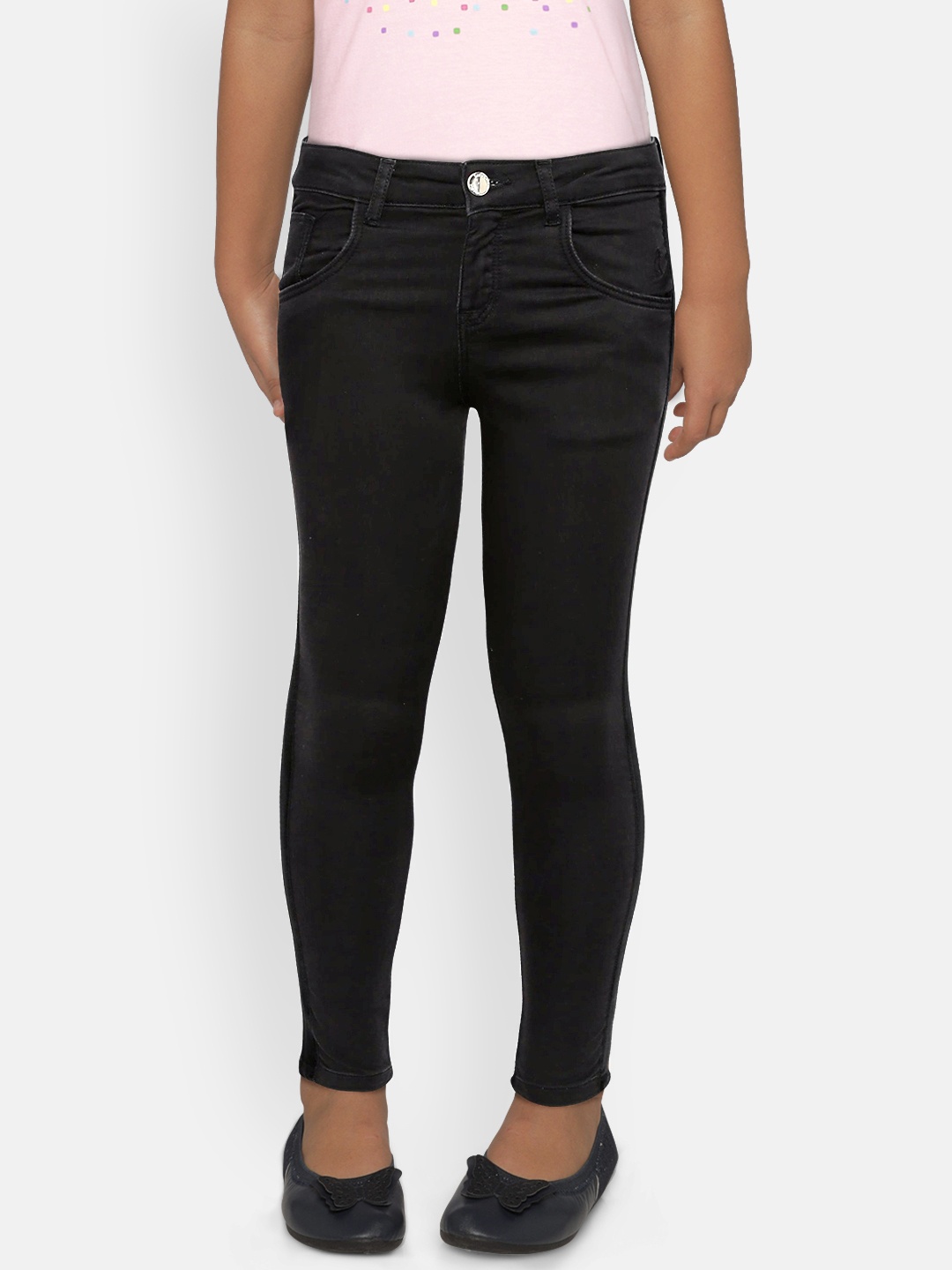 

Gini and Jony Girls Black Regular Fit Mid-Rise Clean Look Jeans