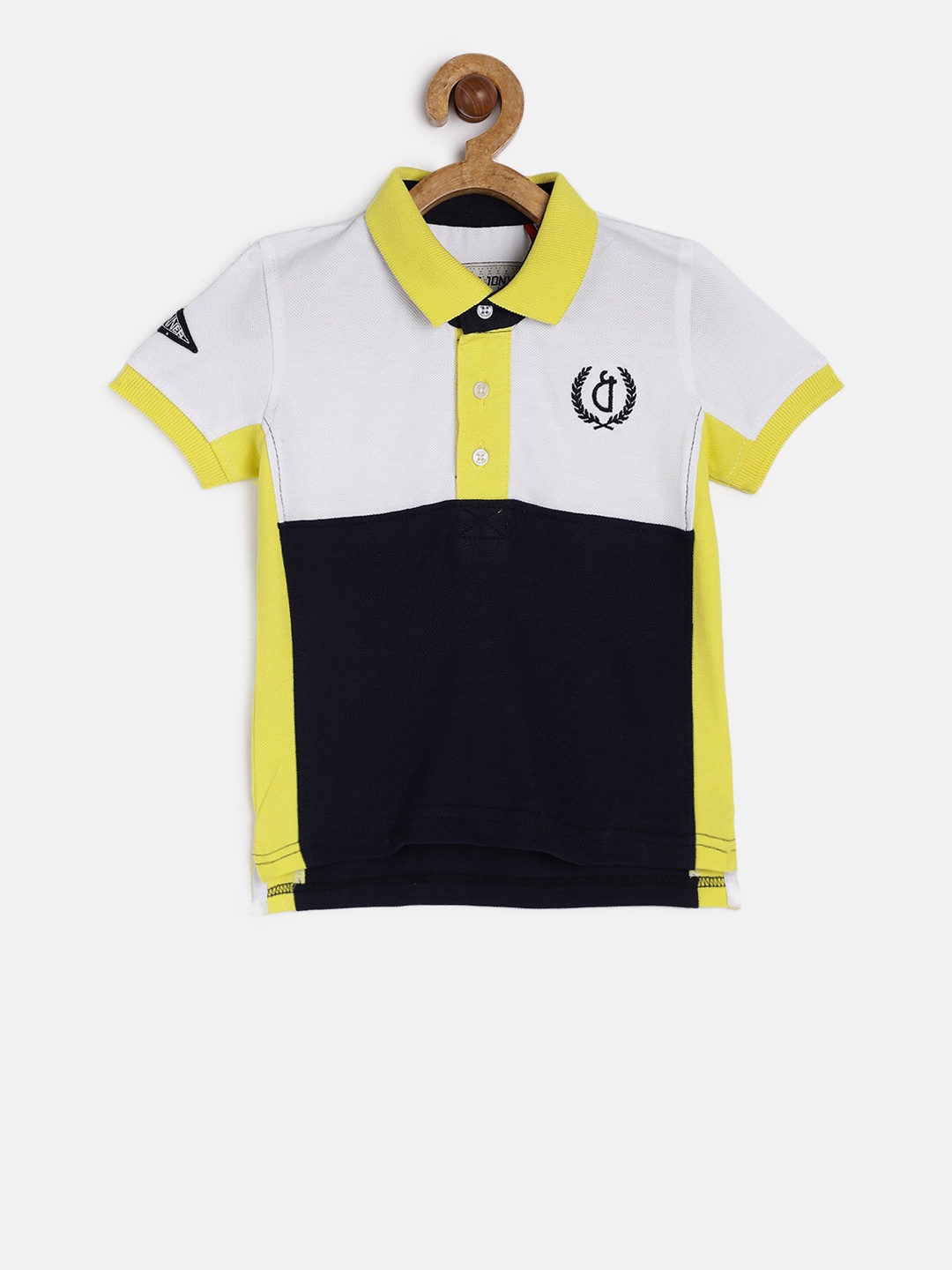 

Gini and Jony Boys Multicoloured Colourblocked Polo Collar T-shirt, Multi