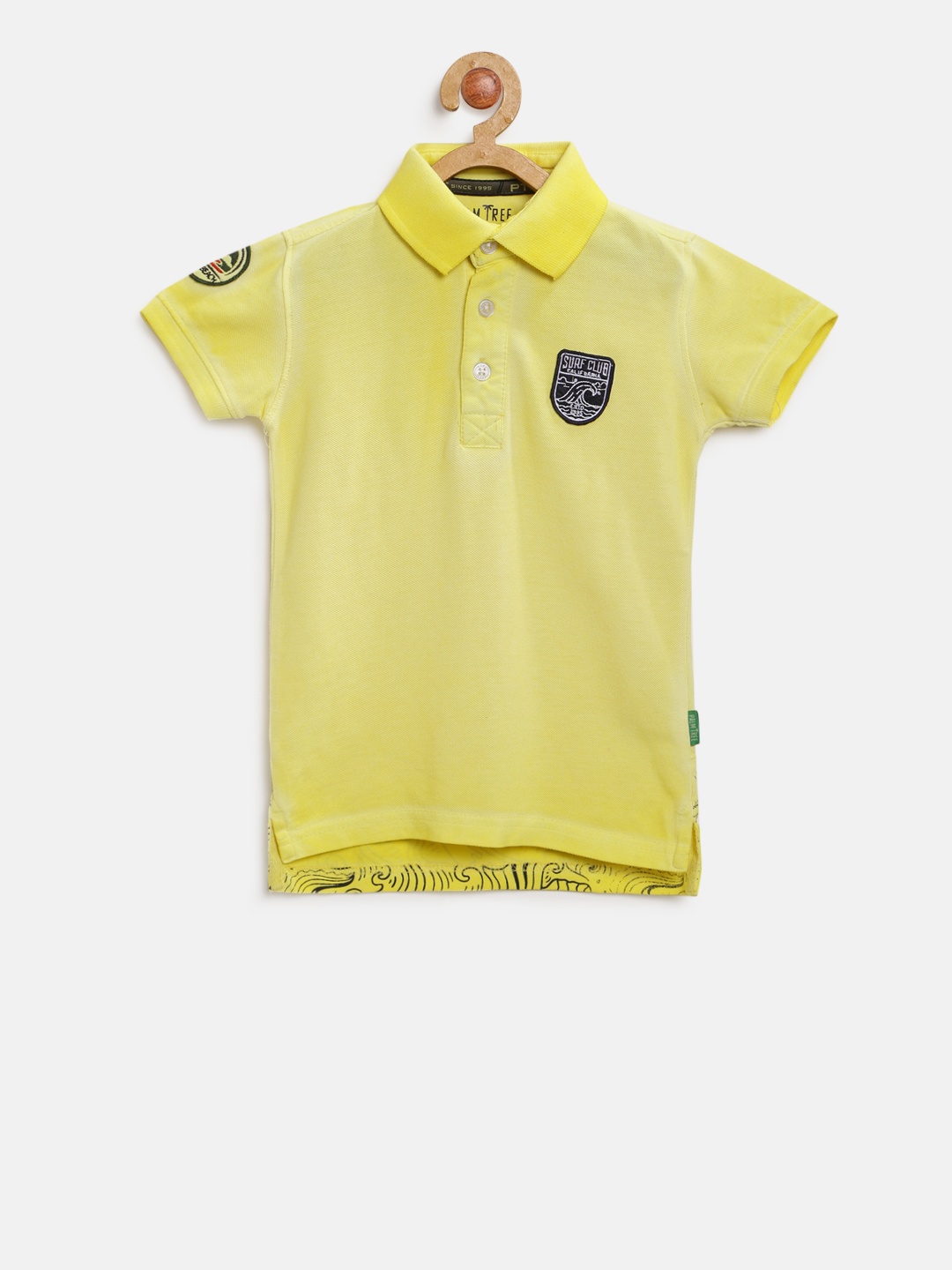

Palm Tree Boys Yellow Solid Polo Collar T-shirt