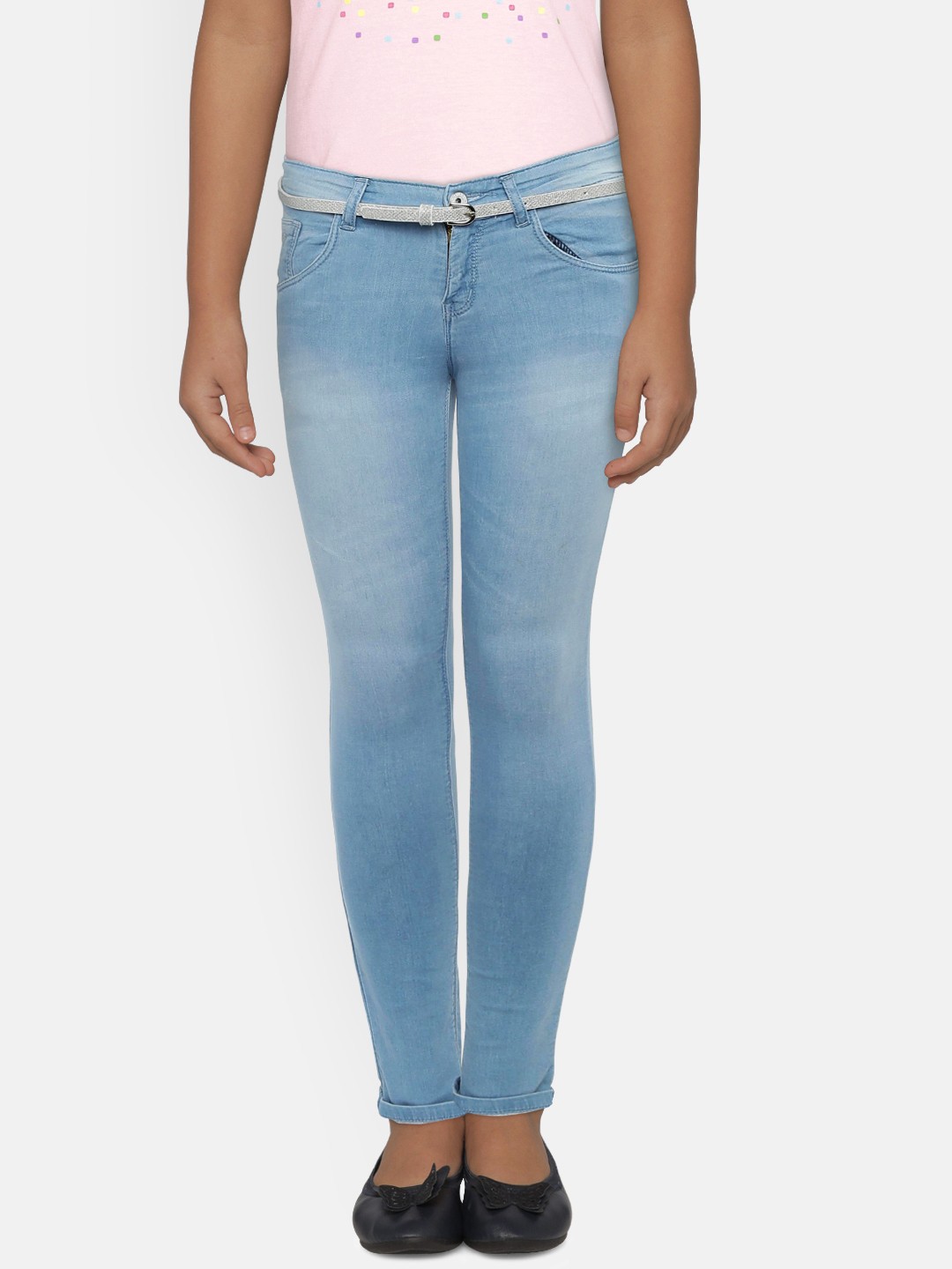 

Palm Tree Girls Blue Slim Fit Mid-Rise Clean Look Stretchable Jeans