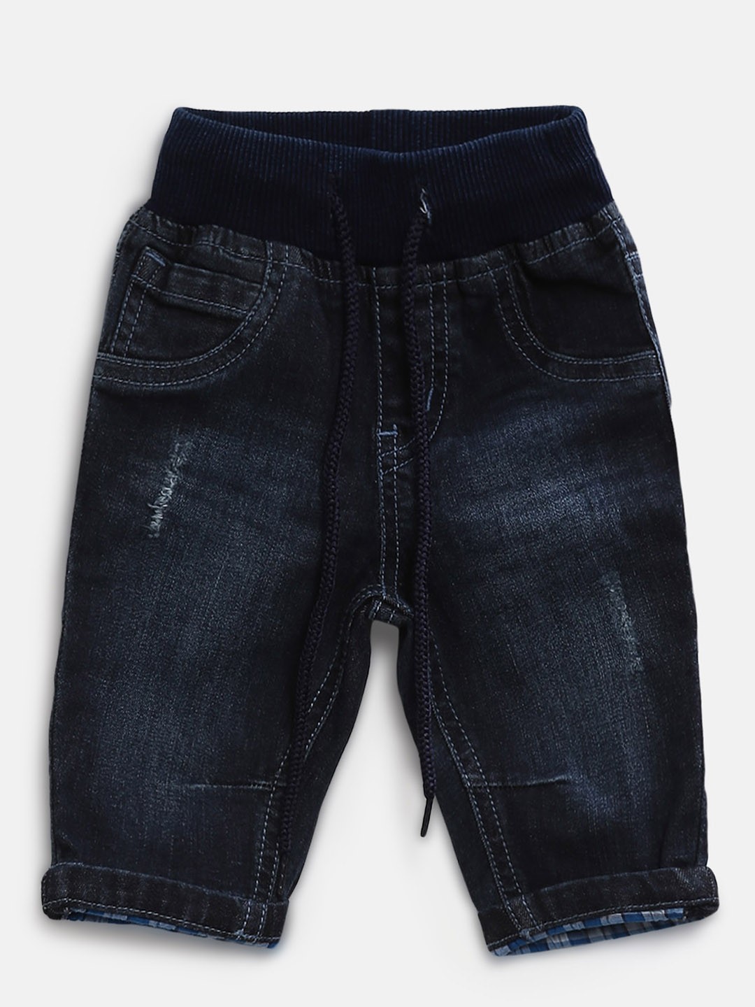 

Gini and Jony Boys Navy Washed Distressed Denim Joggers, Navy blue