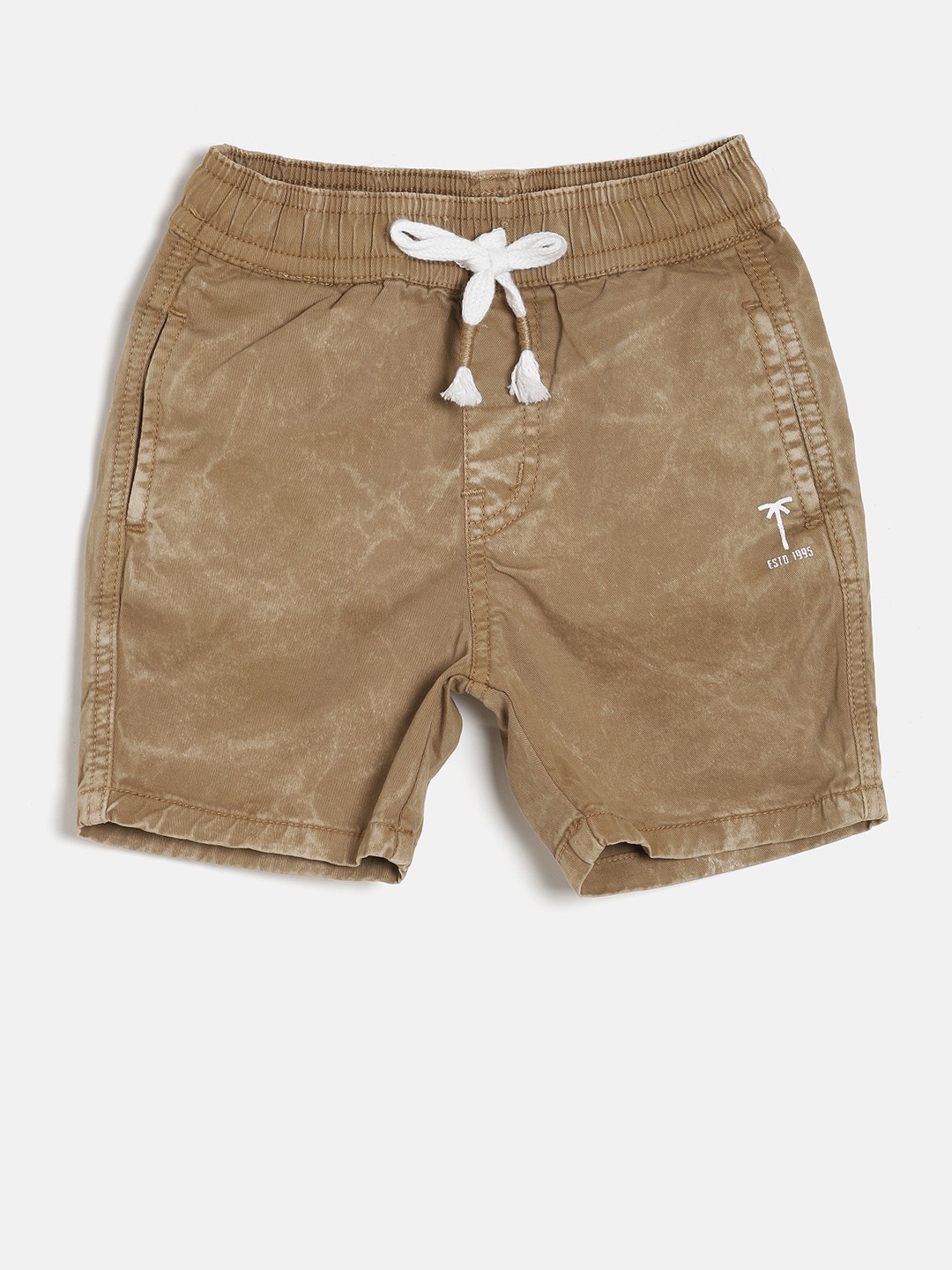 

Palm Tree Boys Brown Solid Regular Fit Regular Shorts