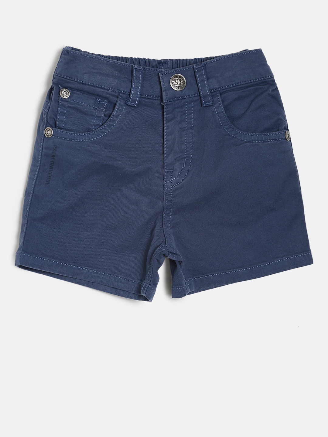 

Palm Tree Boys Navy Blue Solid Regular Fit Shorts